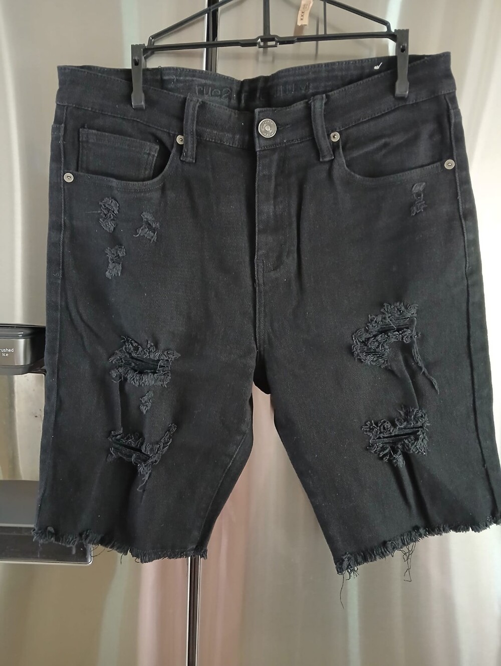 Rue21 Black Denim Shorts with Branded Button